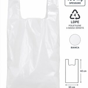 SHOPPER 30×60 BIANCO 100 MY LDPE